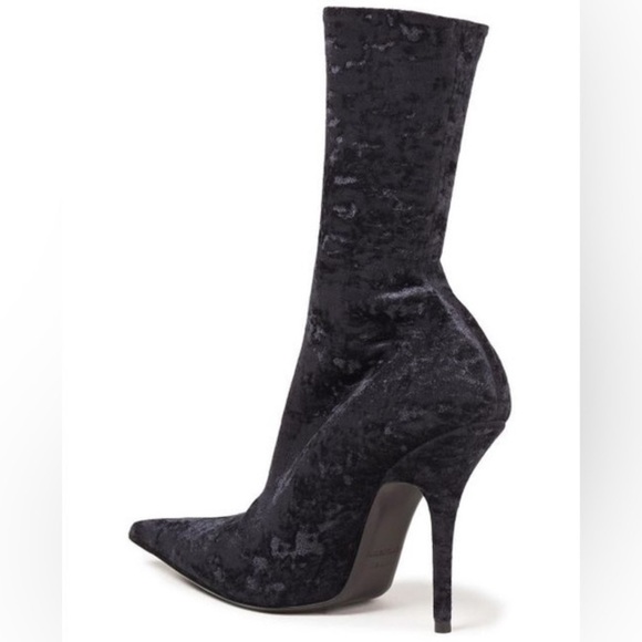 Balenciaga Shoes - BALENCIAGA KNIFE BOOTIE CRUSHED VELVET JERSEY